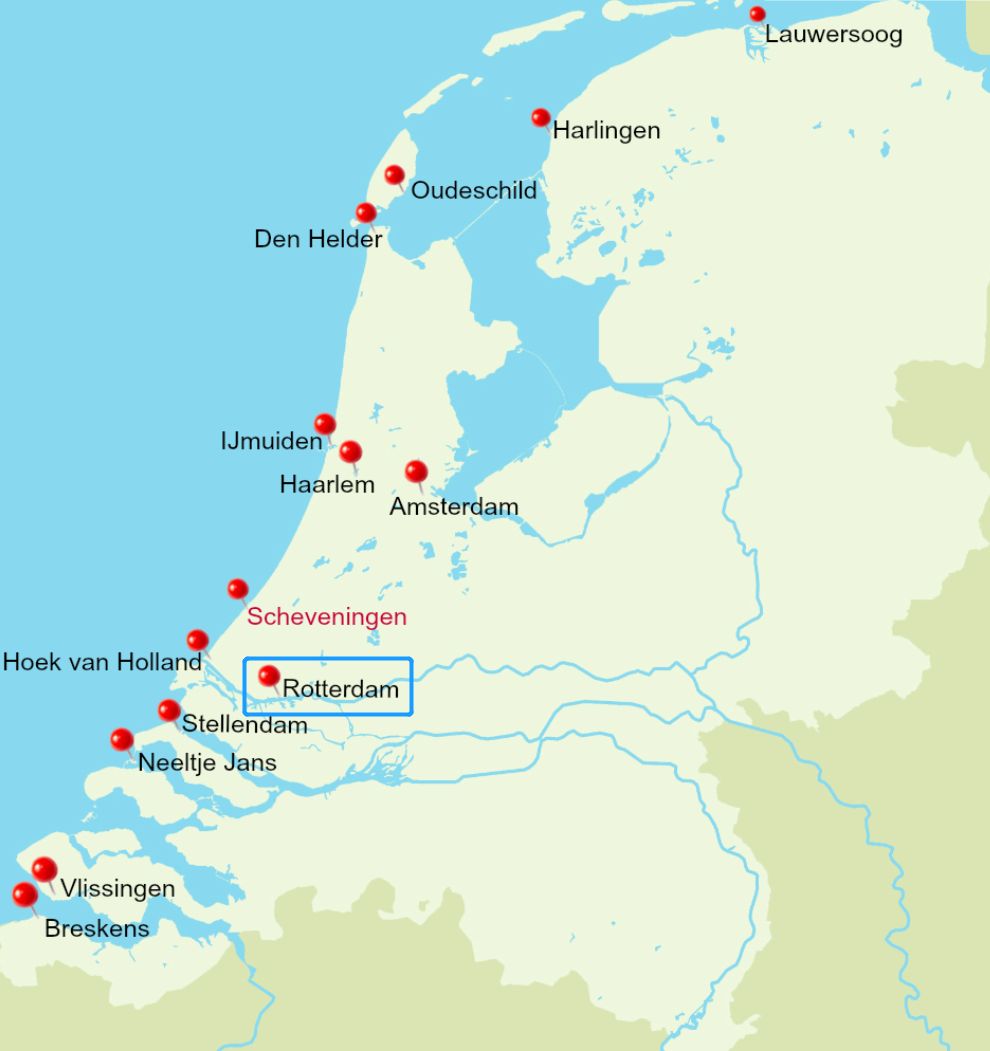 Locatie van de Nederlandse haven